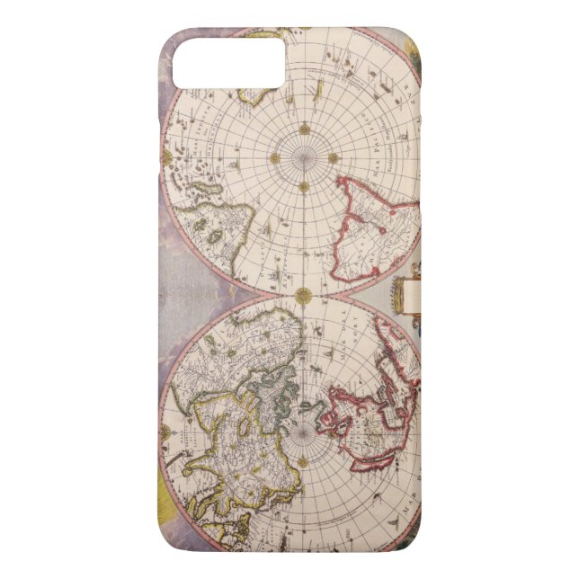 Gammal antik World Map Case-Mate iPhone Skal (Baksida)