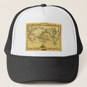 Gammal antik World Map Keps