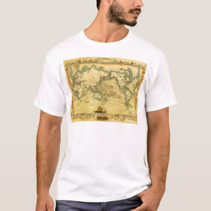 Gammal antik World Map T Shirt