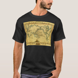 Gammal antik World Map Tee