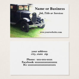 gammal antikisk bil visitkort