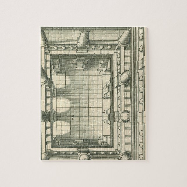 Gammal arkitektur, Atriumgårds perspektiv Pussel (Vertikal)