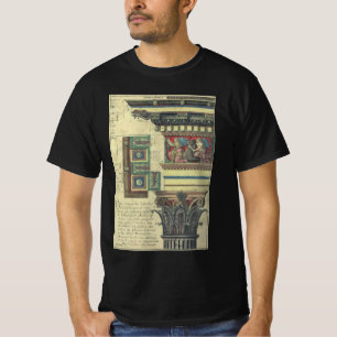Gammal arkitektur, kolonn med taklistformgivning tee