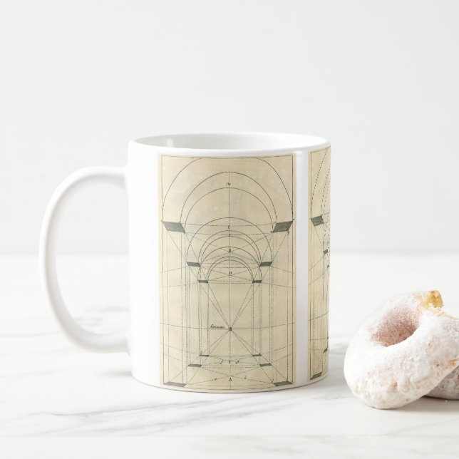 Gammal arkitektur, renässansbågeperspektiv kaffemugg (Med munk)