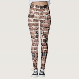 Gammal bakgrund för tegelstenvägggrunge leggings