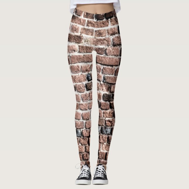 Gammal bakgrund för tegelstenvägggrunge leggings (Framsida)