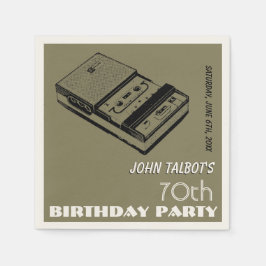 Gammal bandspelare 70:e födelsedagsfestens Pappers Pappersservett
