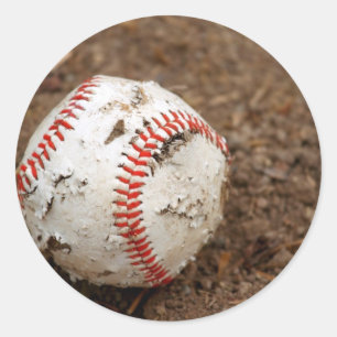 gammal baseboll runt klistermärke