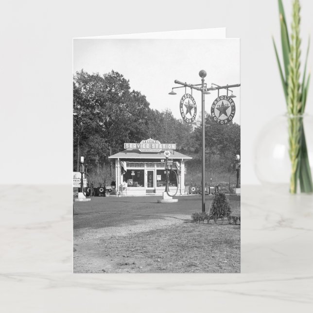 Gammal bensinstation, 1925 kort (Framsida)