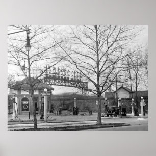 Gammal bensinstation 1925 poster