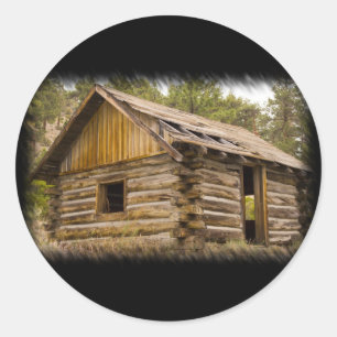 Gammal bergsskåp runt klistermärke
