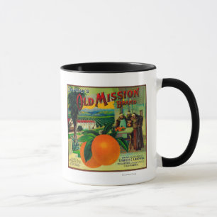 Gammal beskickning orange LabelFullerton, CA Mugg