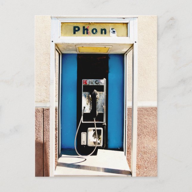 Gammal betaltelefon vykort (Framsida)