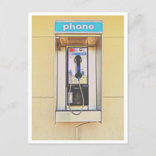 Gammal betaltelefon vykort (Framsida)