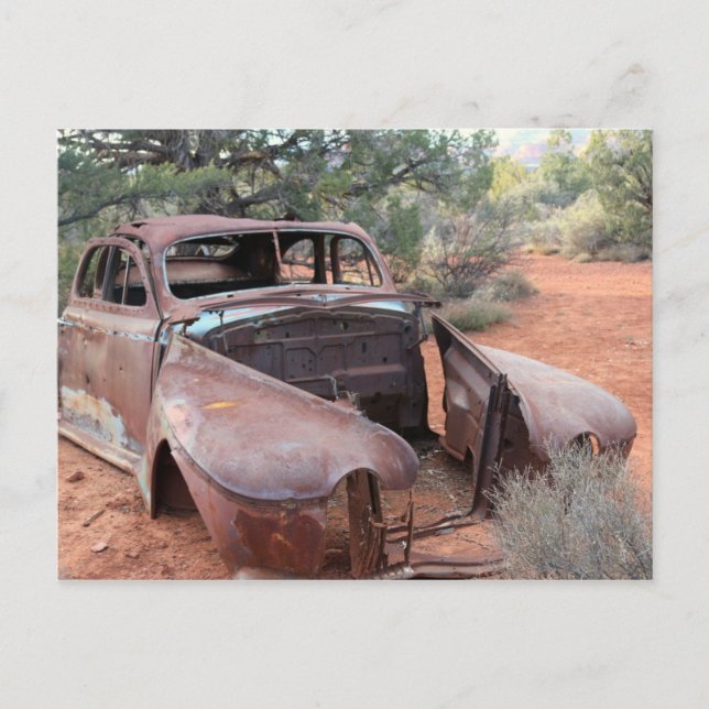 gammal betrodd bil vykort (Framsida)