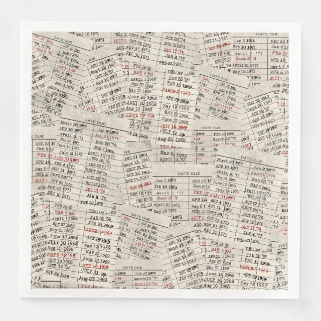 Gammal Bibliotek-kortsamling Pappersservett (Framsida)