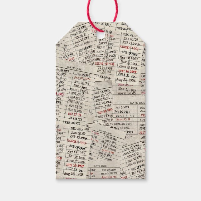 Gammal Bibliotek-kortsamling Presentetikett (Framsidan)