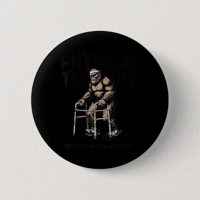 Gammal Bigfoot Sasquatch Fysioterapi Rolig Knapp (Framsida)