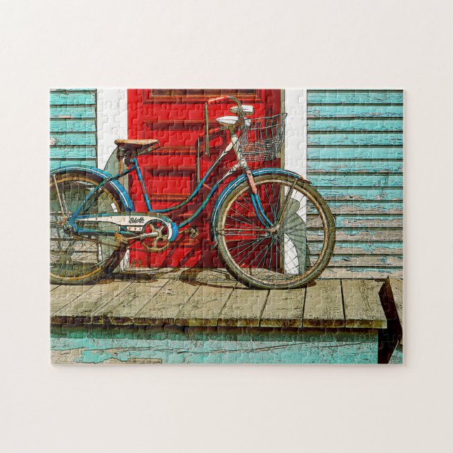 Gammal bike Photo Puzzle med Gift Box Pussel (Horisontell)