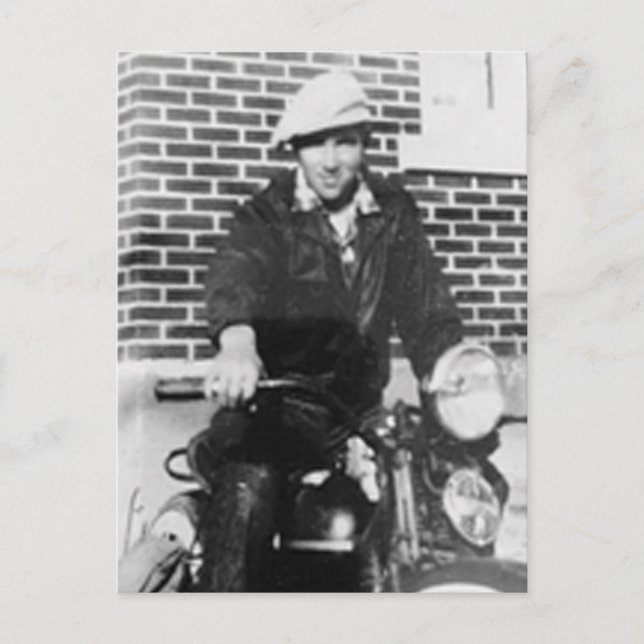 Gammal Biker Vykort (Framsida)
