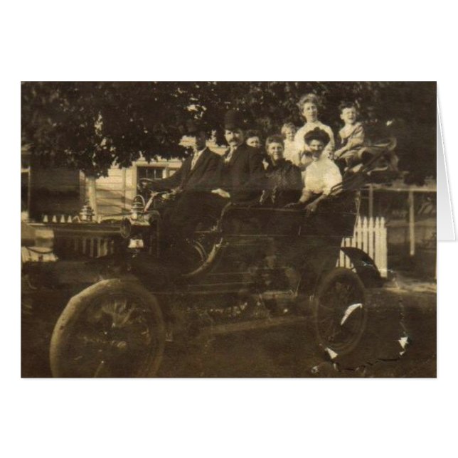 Gammal bil 1 hälsningskort (Framsidan Horizontal)