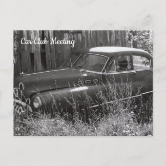 Gammal bil överlämnad i ett vykort för Fält