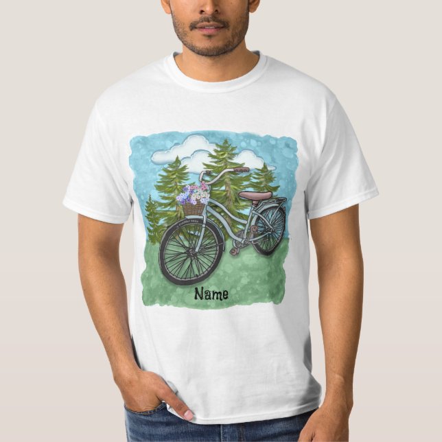 Gammal Blå Cykel T Shirt (Framsida)