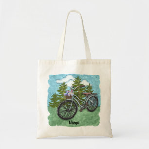 Gammal blå cykel tygkasse