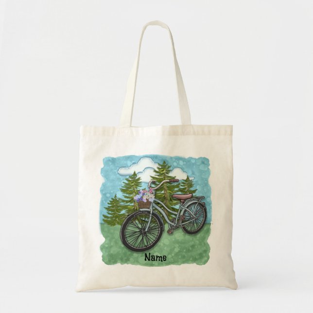 Gammal blå cykel tygkasse (Framsidan)