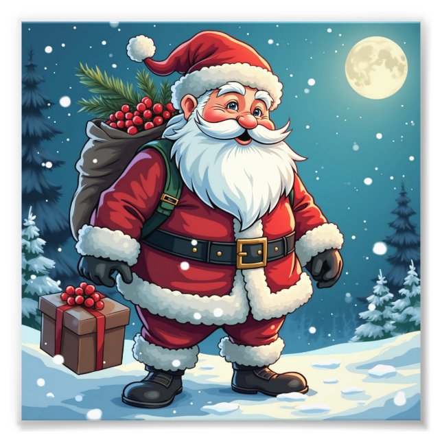 Gammal blå Jultomten Fototryck (Framsidan)