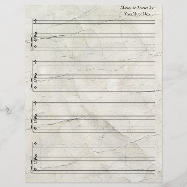 Gammal blankad Lakan Music Bass Clef (Framsida)