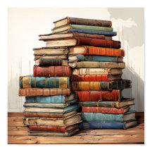 Gammal Bokar Poster färglöst stapel