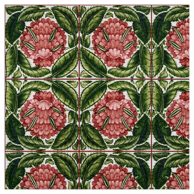 Gammal botanisk Victoriandesign för textilar Tyg (Provkarta)