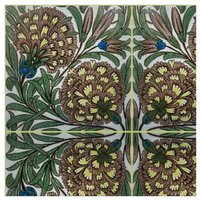 Gammal botanisk Victoriandesign för textilar Tyg (Provkarta)