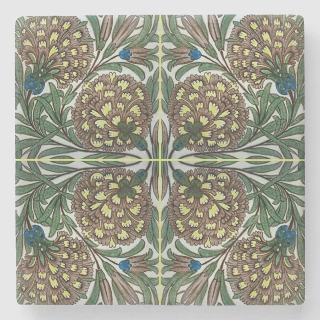 Gammal botanisk Victoriandesign Stenunderlägg (Framsidan)