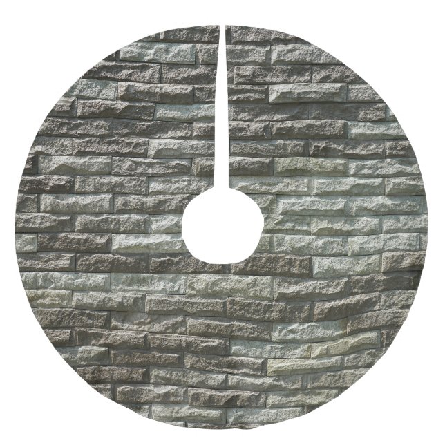 Gammal brickmur: Förstört Struktur Julgransmatta Borstad Polyester (Framsidan)