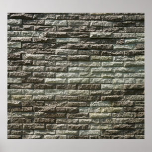 Gammal brickmur: Förstört Struktur Poster