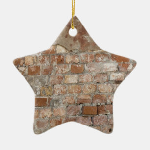 Gammal brickmur julgransprydnad keramik