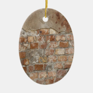 Gammal brickmur julgransprydnad keramik