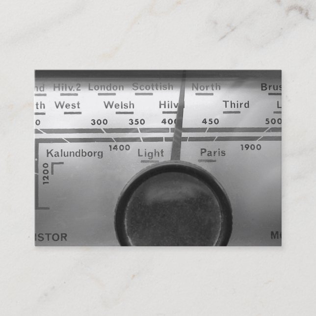 Gammal brittisk radiouppringning visitkort (Framsida)