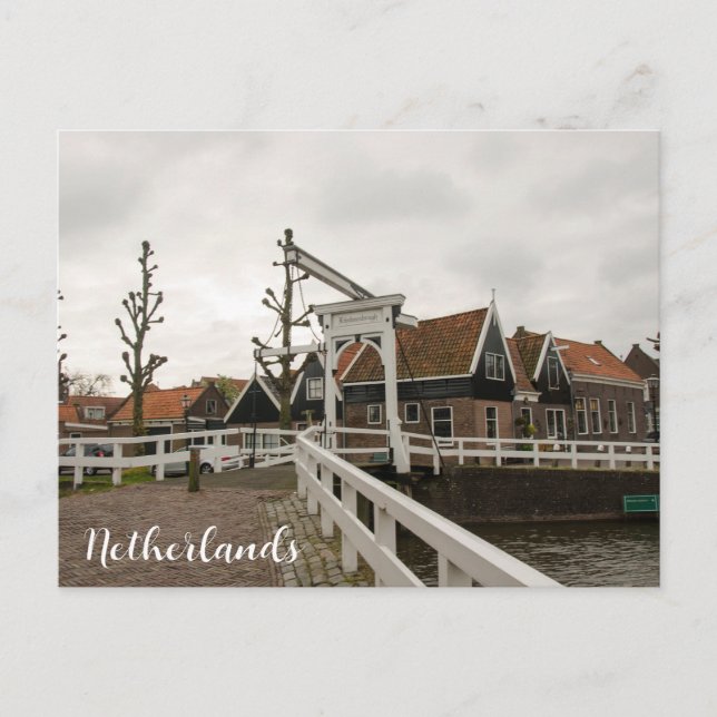 Gammal bro i Volendam, Nederländerna Vykort (Framsida)