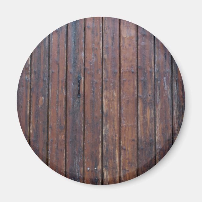 Gammal brun trädocka med svart Järn har stöd Magnet (Framsidan)