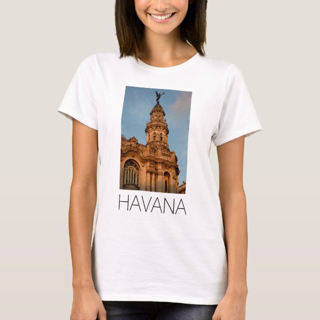 Gammal byggnad Spire, Havanna, Kuba T-shirt (Framsida)
