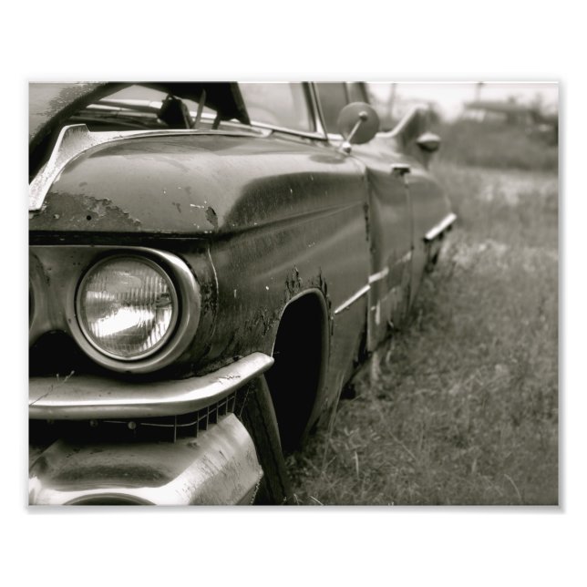 Gammal Cadillac-utskrift Fototryck (Framsidan)