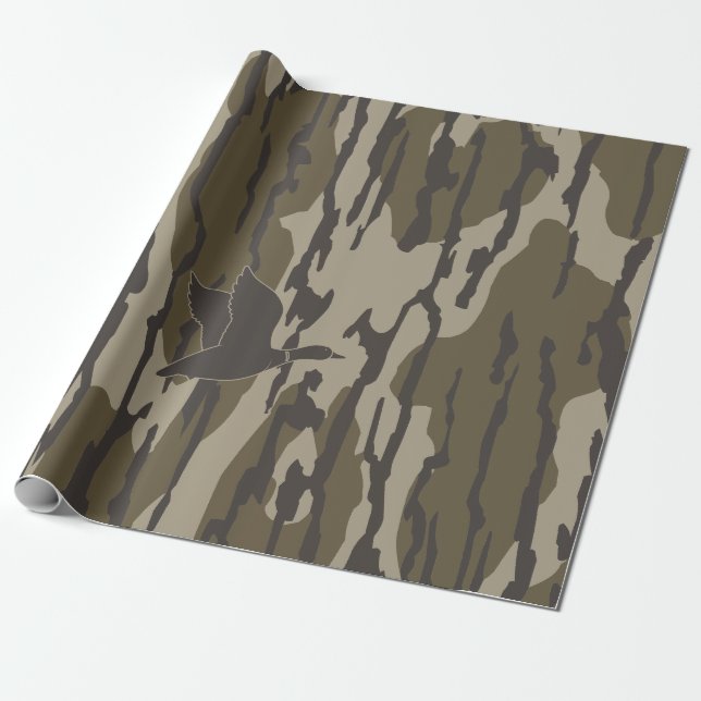 Gammal Camouflage för Anduckjakt Presentpapper (Utrullad)