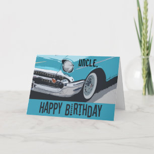 Gammal Chevy födelsedag i blått för någon uncle. Kort