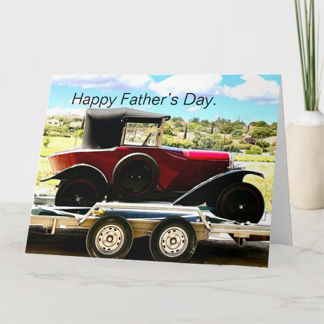 Gammal citronbil på en släpvagn i Frankrike Kort (Framsida)