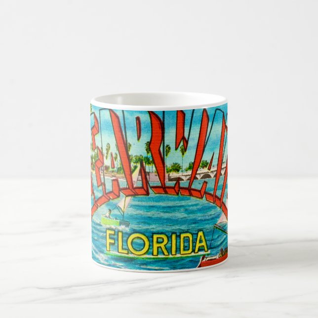 Gammal Clearwater Florida vykortsmugg Kaffemugg (Center)