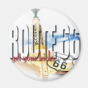 Gammal Conoco bensinstation, Texas - rutt 66 Magnet