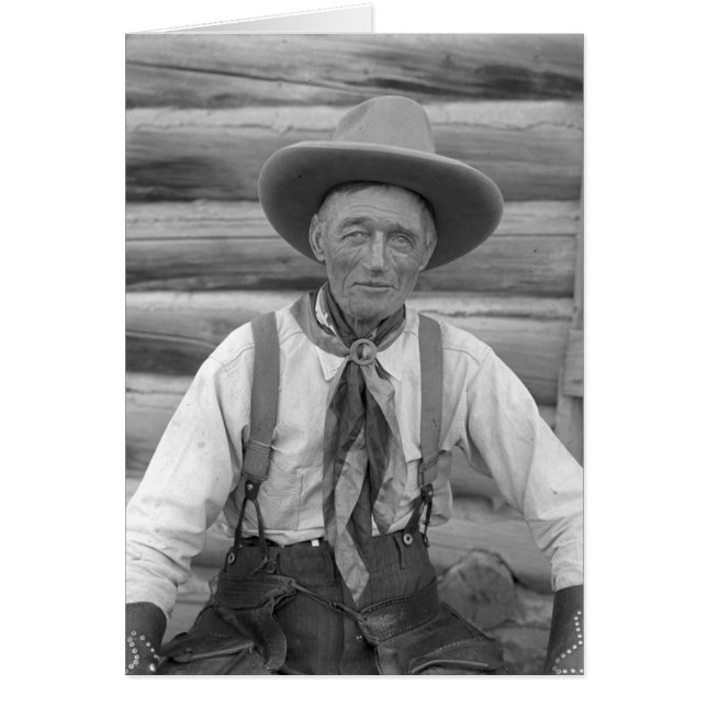 Gammal cowboy hälsningskort (Framsidan)
